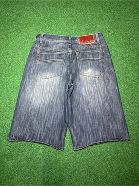 Vintage 90s Y2K Ecko Unltd. Blue Jean Shorts, Ghetto Jorts Baggy (Size 32)
